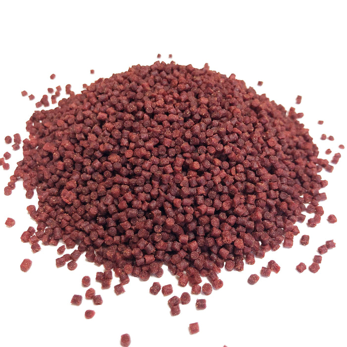 Coppens 2mm shrimp and krill pellets used as food for fish
