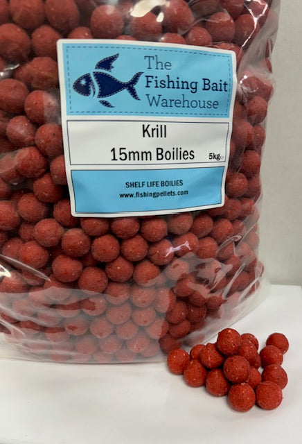 Krill Boilies 15mm Shelf Life 5kg Carp Fishing Bait