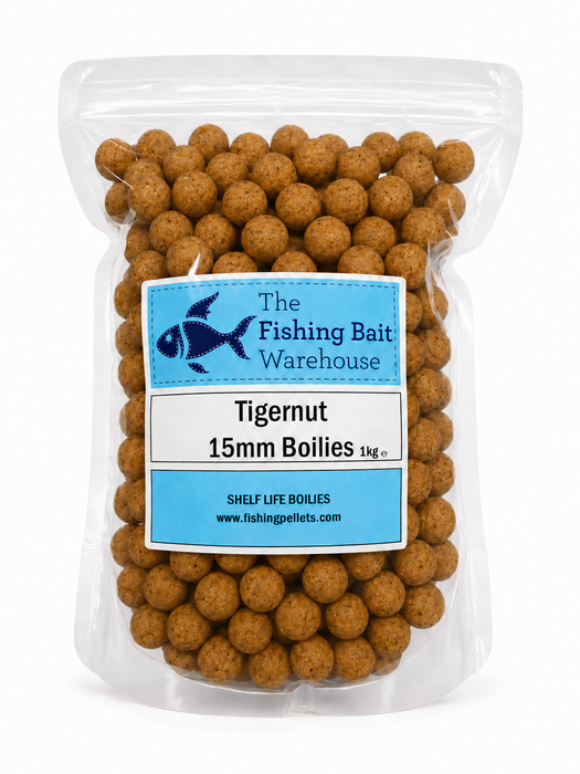 Tigernut Boilies 15mm Shelf Life – 1kg Carp Fishing Bait